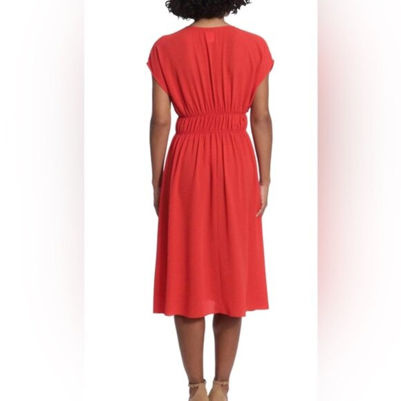 NWT LONDON TIMES T6099M V Neck Cap Sleeve A-Line Dress Size 10 - Picture 2 of 13